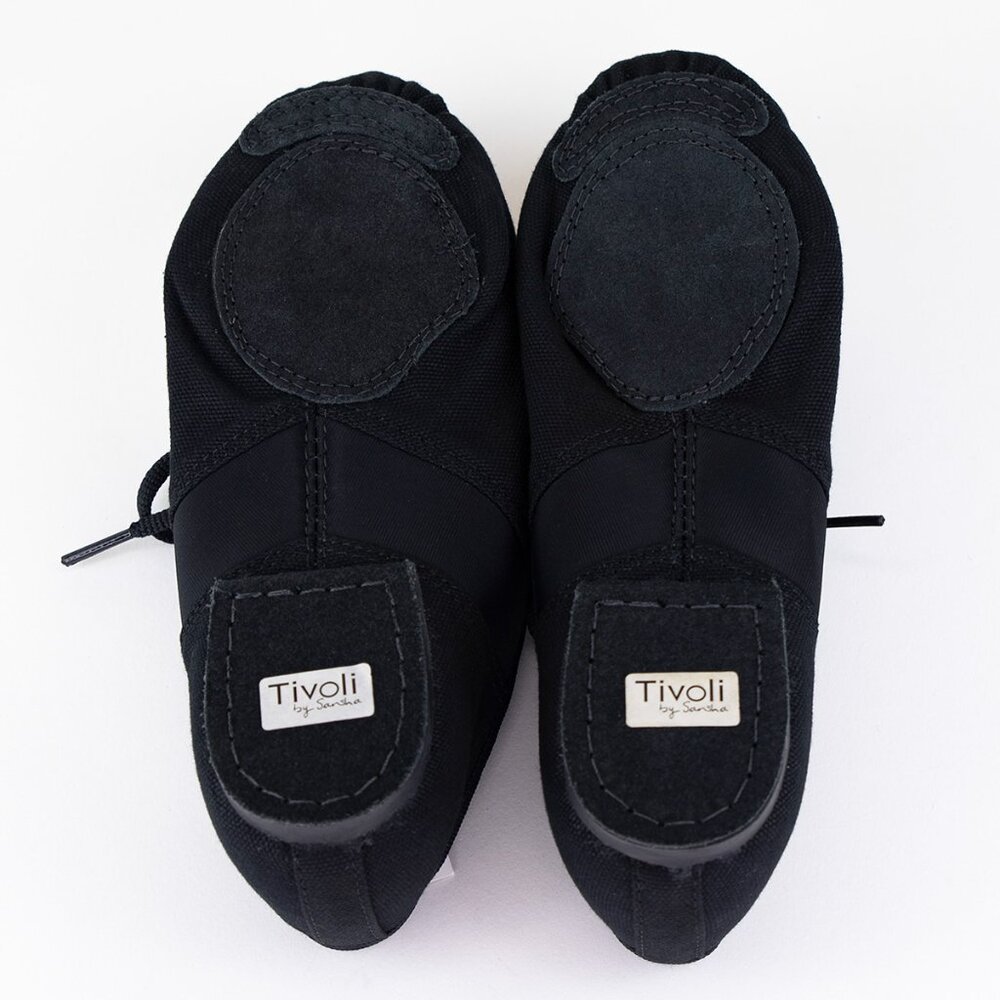 NWT Sansha Black Jazz Shoes Tivoli Canvas JS3 Leather Sole Size 7M - Picture 7 of 15